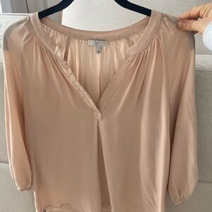 Joie 100% Silk Blush Pink V-Neck Blouse | Size Small